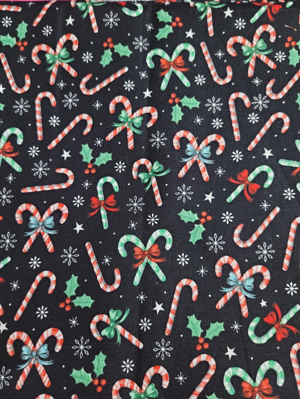 Brother Sister Design Studio Holiday Candy Cane Print Sewing Fabric (0923)